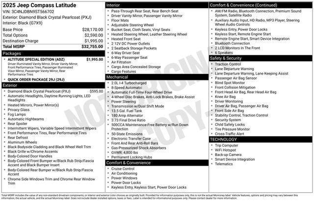 used 2025 Jeep Compass car, priced at $23,570