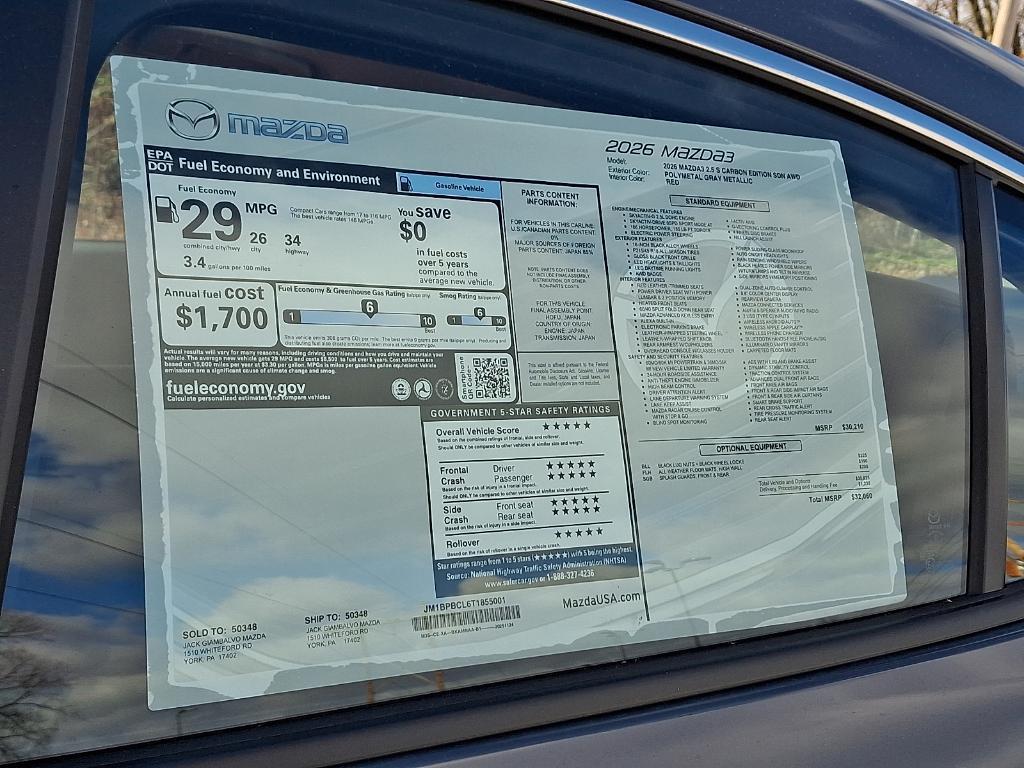 new 2026 Mazda Mazda3 car, priced at $29,682