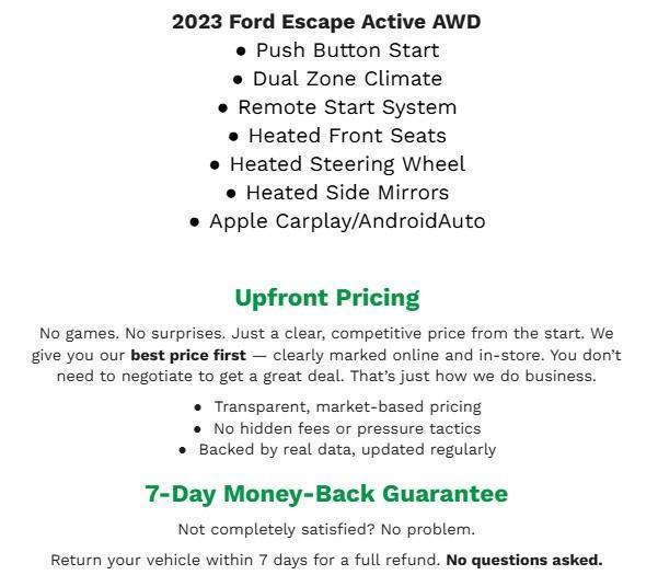 used 2023 Ford Escape car, priced at $23,988