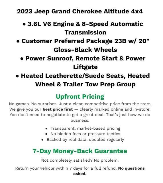 used 2023 Jeep Grand Cherokee car, priced at $27,933