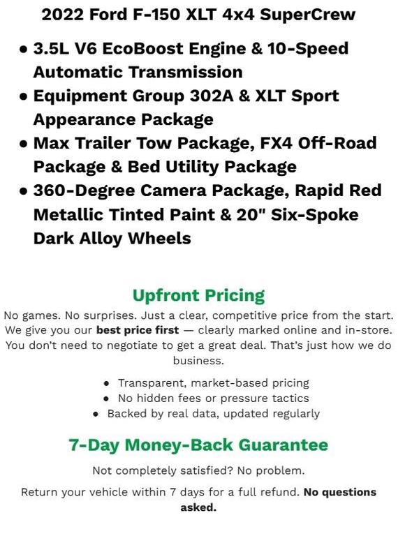 used 2022 Ford F-150 car, priced at $28,000