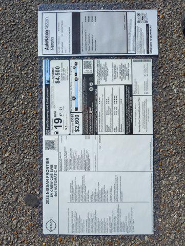 new 2026 Nissan Frontier car, priced at $40,007