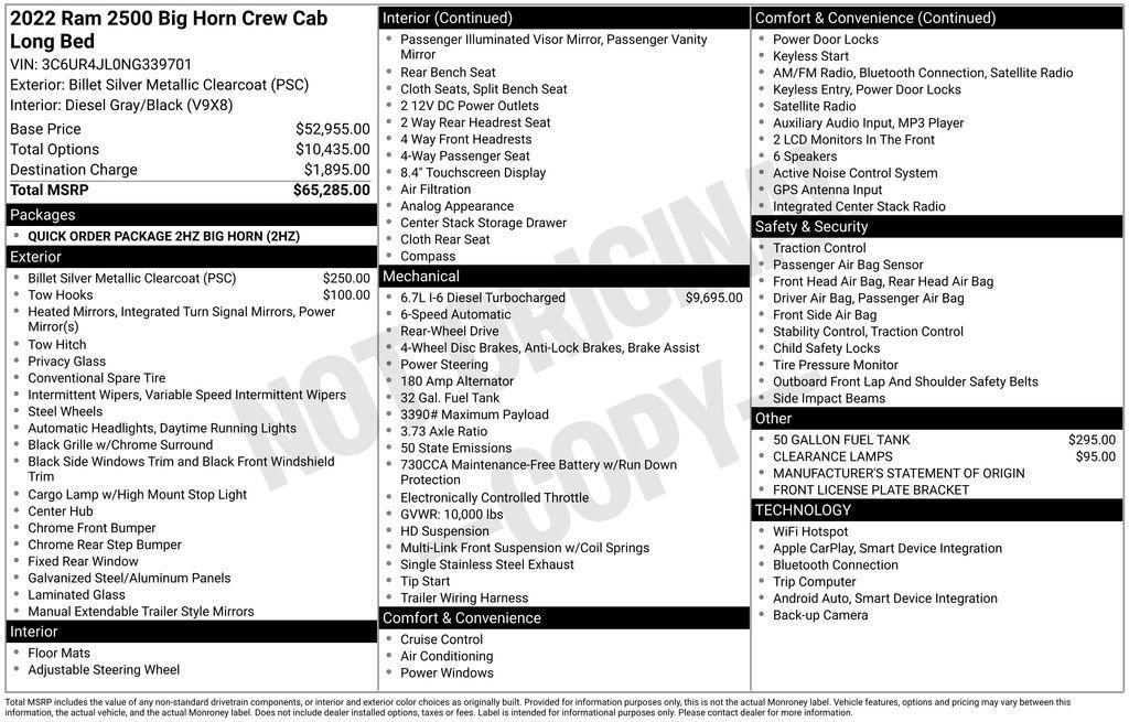 used 2022 Ram 2500 car, priced at $38,740