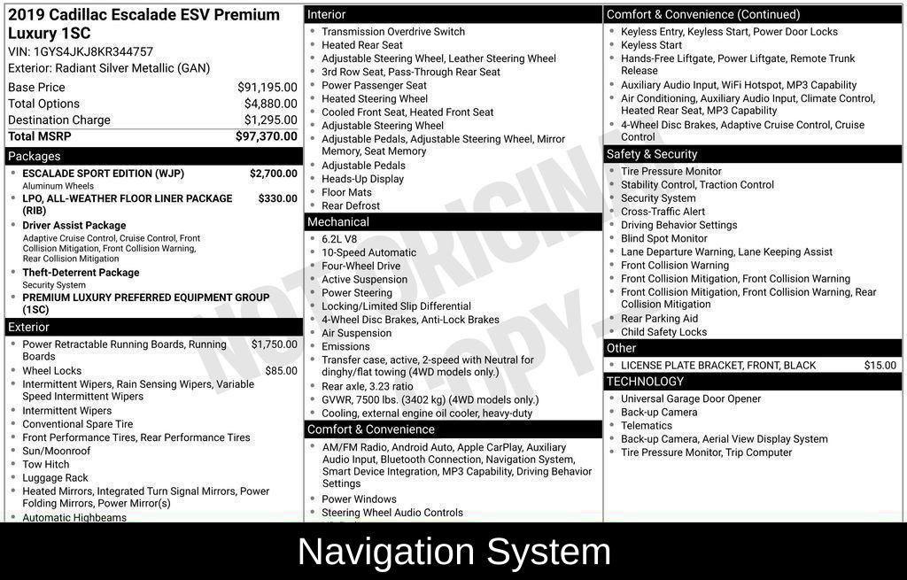 used 2019 Cadillac Escalade ESV car, priced at $28,162