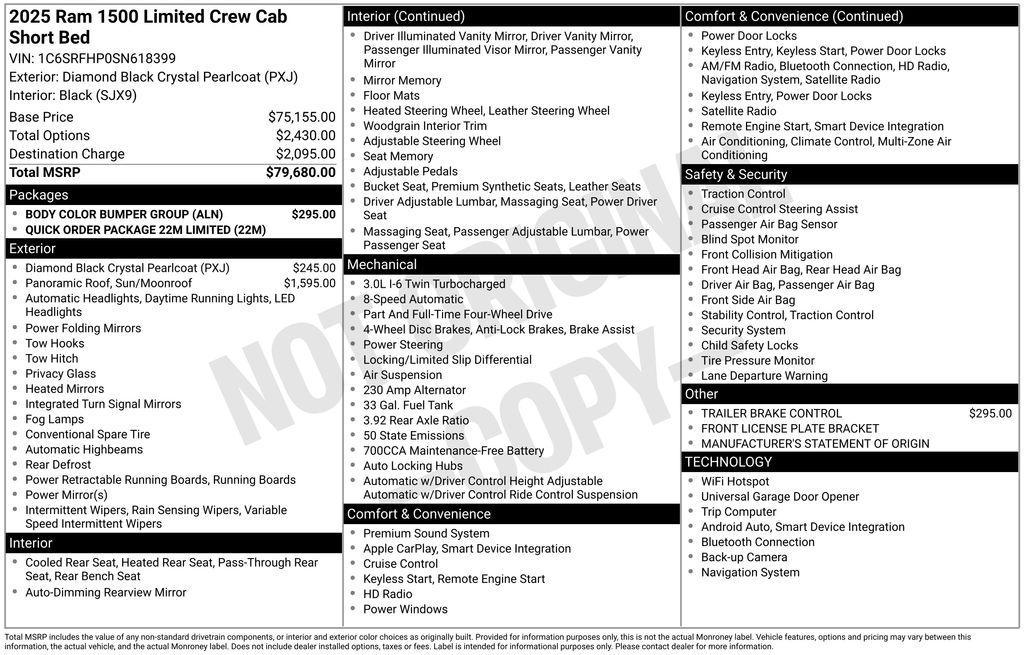used 2025 Ram 1500 car, priced at $56,286