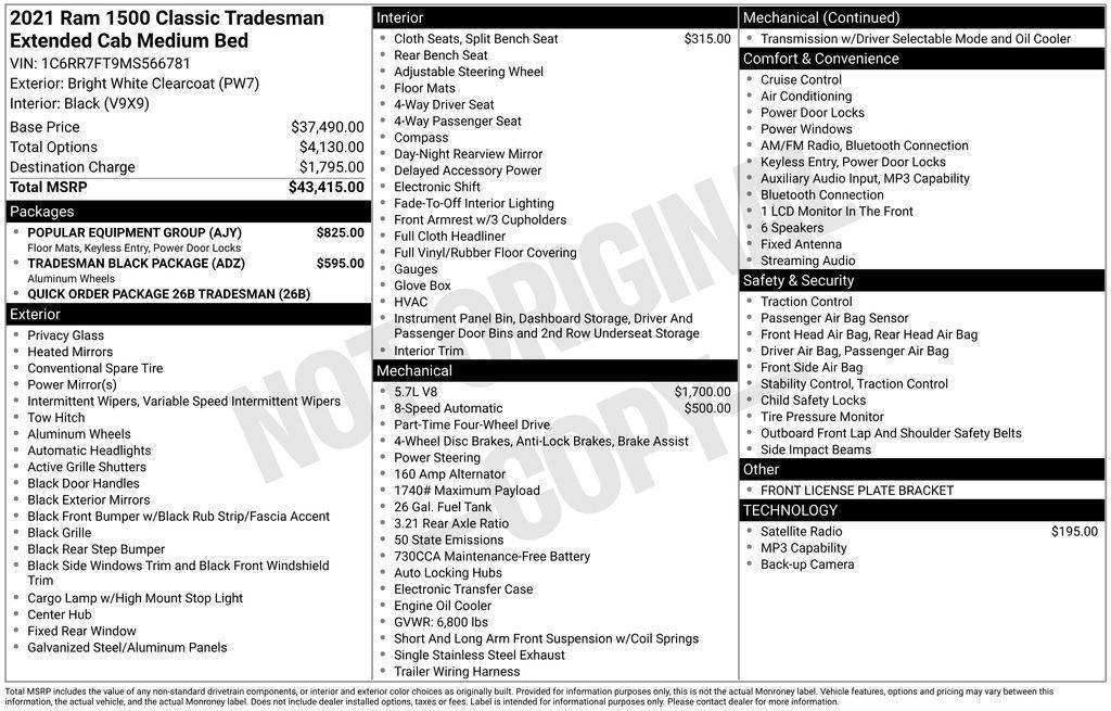 used 2021 Ram 1500 car, priced at $24,700