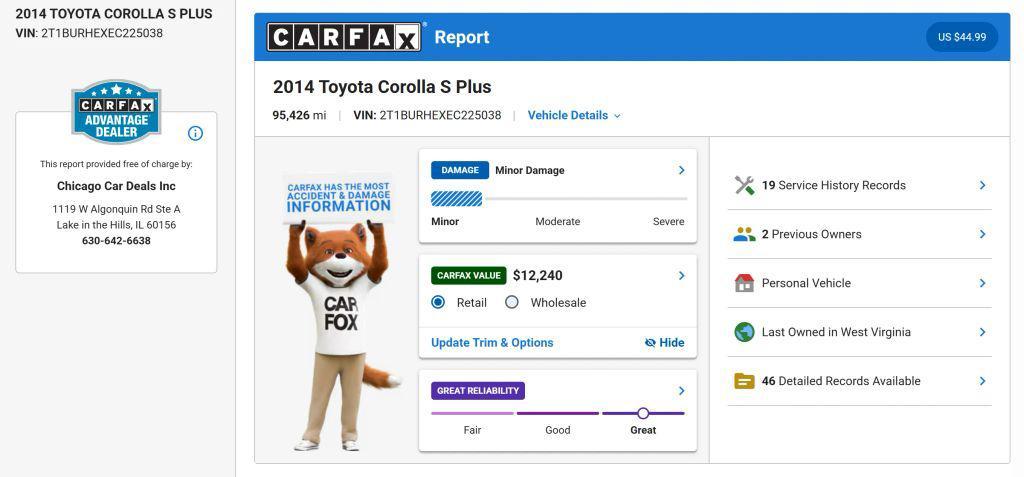 used 2014 Toyota Corolla car, priced at $13,400