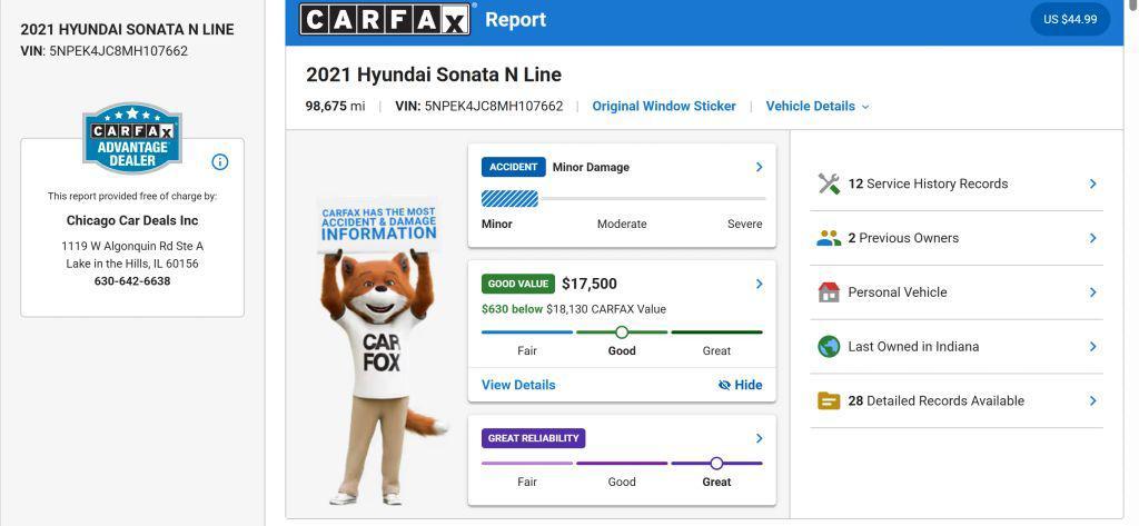 used 2021 Hyundai Sonata car, priced at $17,900