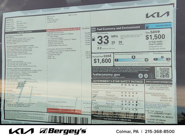 new 2025 Kia K4 car, priced at $25,404