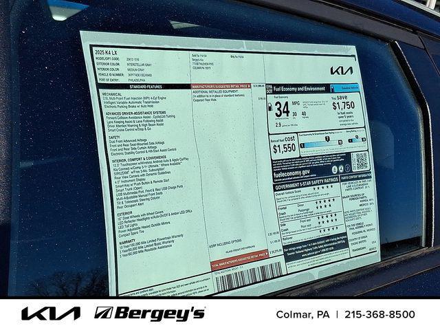 new 2025 Kia K4 car, priced at $22,902