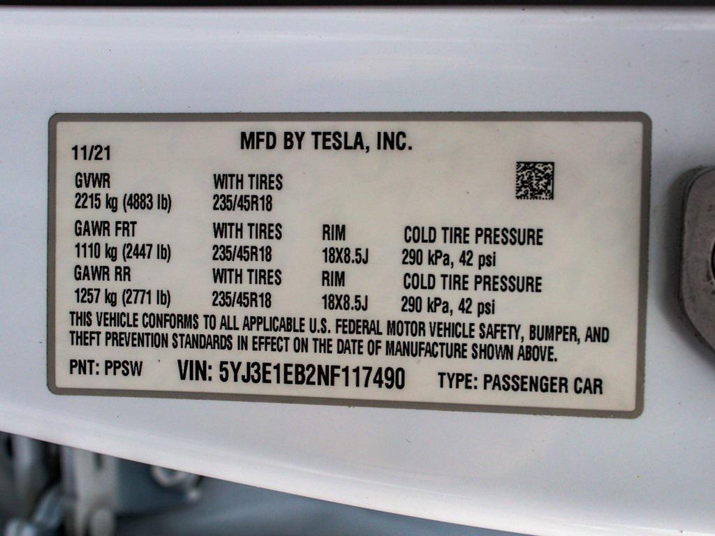 used 2022 Tesla Model 3 car, priced at $21,740