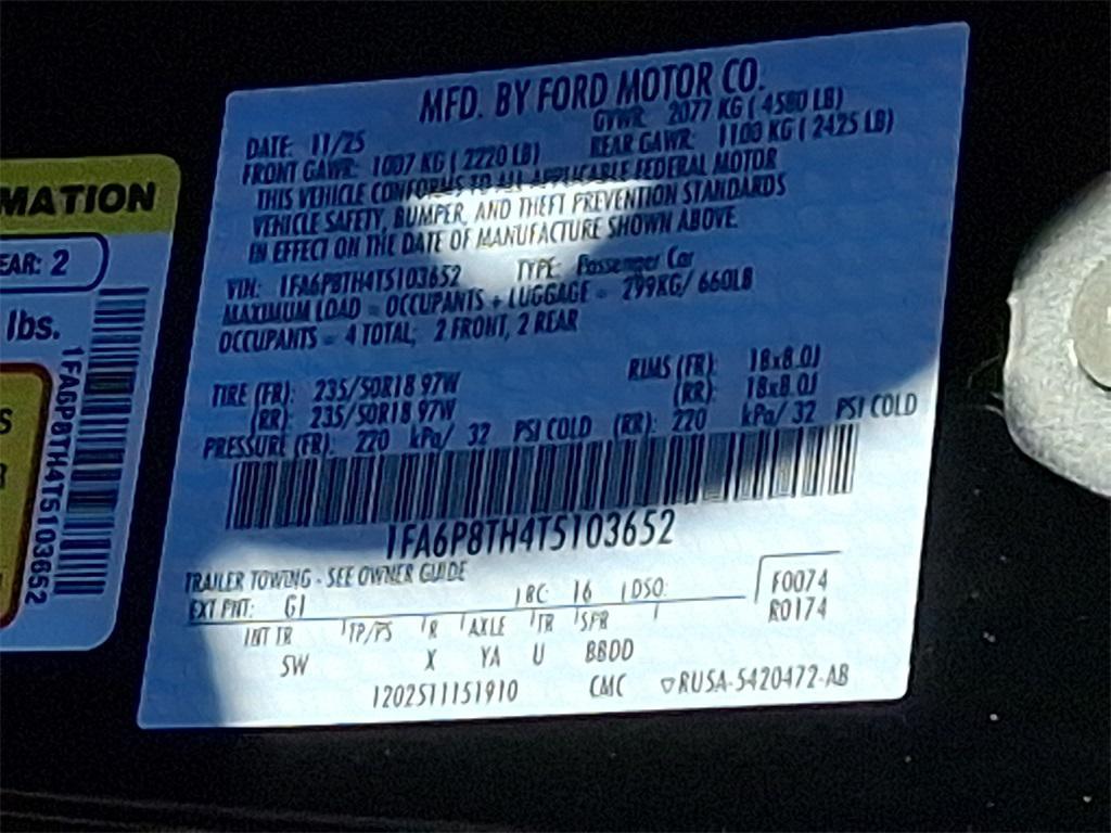 new 2026 Ford Mustang car, priced at $44,055