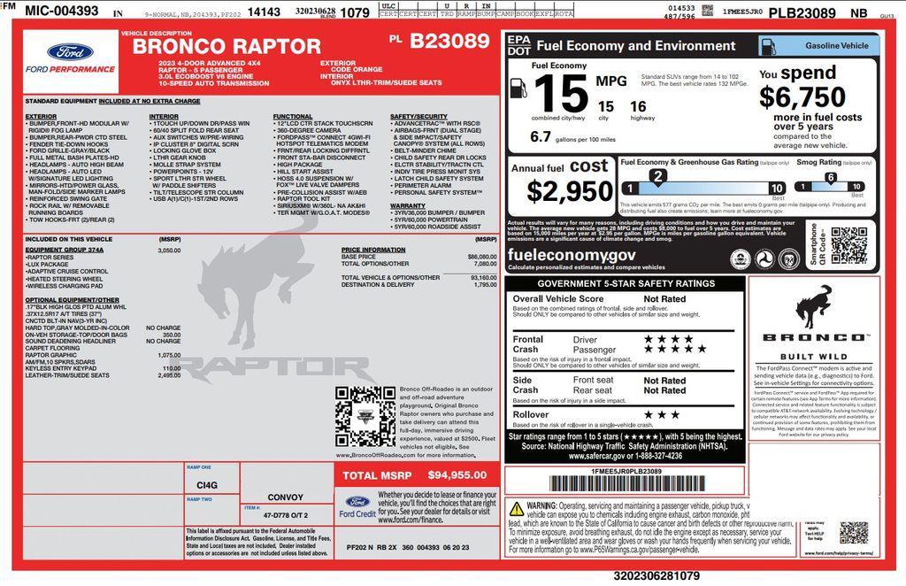 used 2023 Ford Bronco car, priced at $68,973