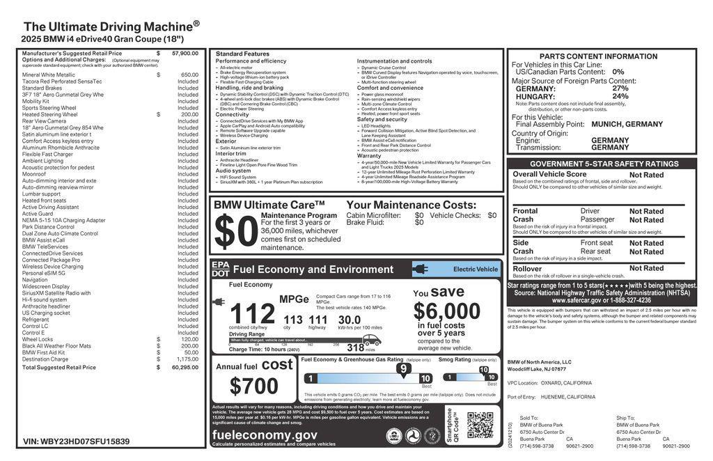 used 2025 BMW i4 Gran Coupe car, priced at $40,473