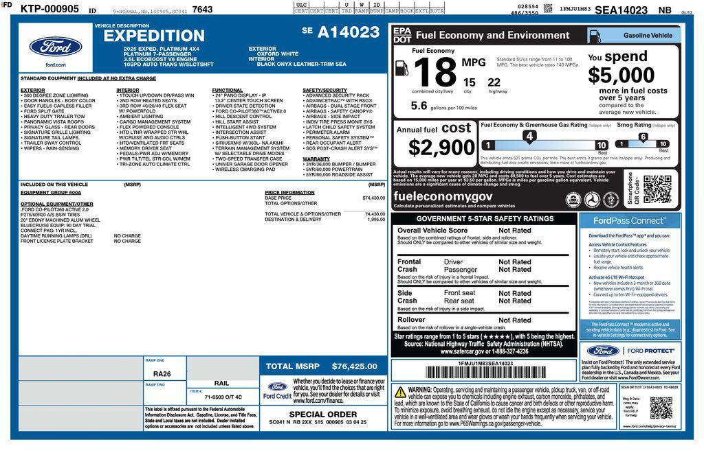 used 2025 Ford Expedition car, priced at $69,973