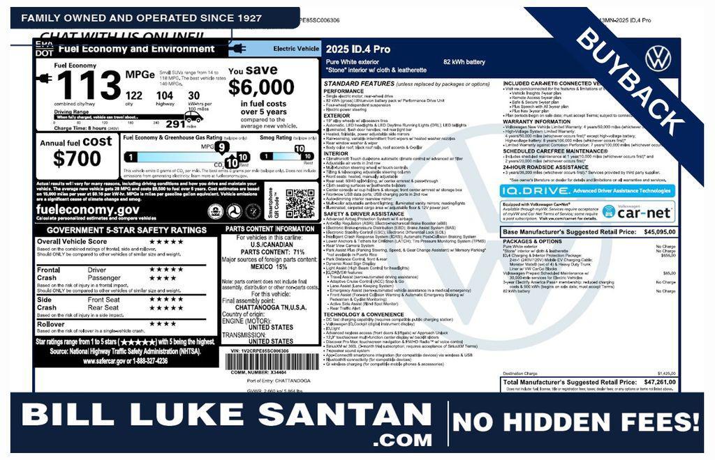 used 2025 Volkswagen ID.4 car, priced at $28,074