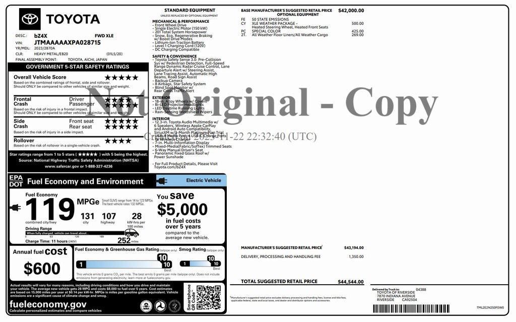 used 2023 Toyota bZ4X car, priced at $21,473