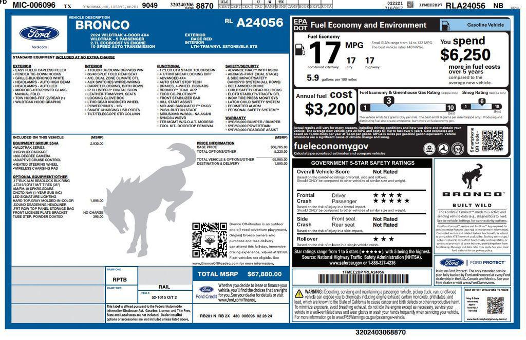 used 2024 Ford Bronco car, priced at $48,772
