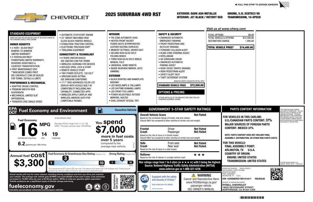 used 2025 Chevrolet Suburban car, priced at $66,973