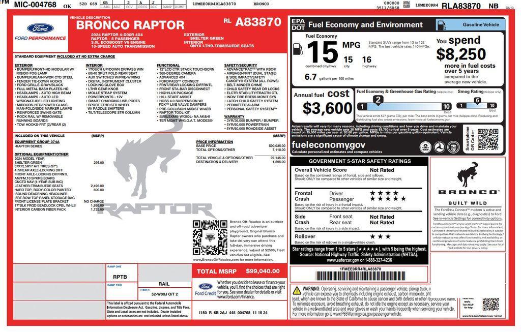 used 2024 Ford Bronco car, priced at $73,473