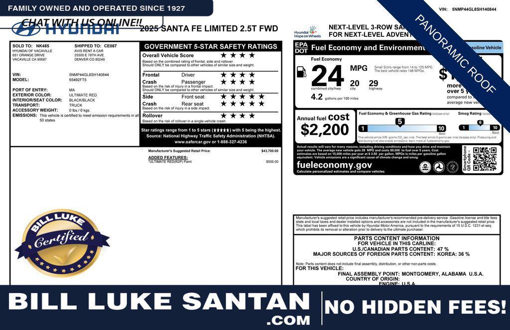 used 2025 Hyundai Santa Fe car, priced at $35,473