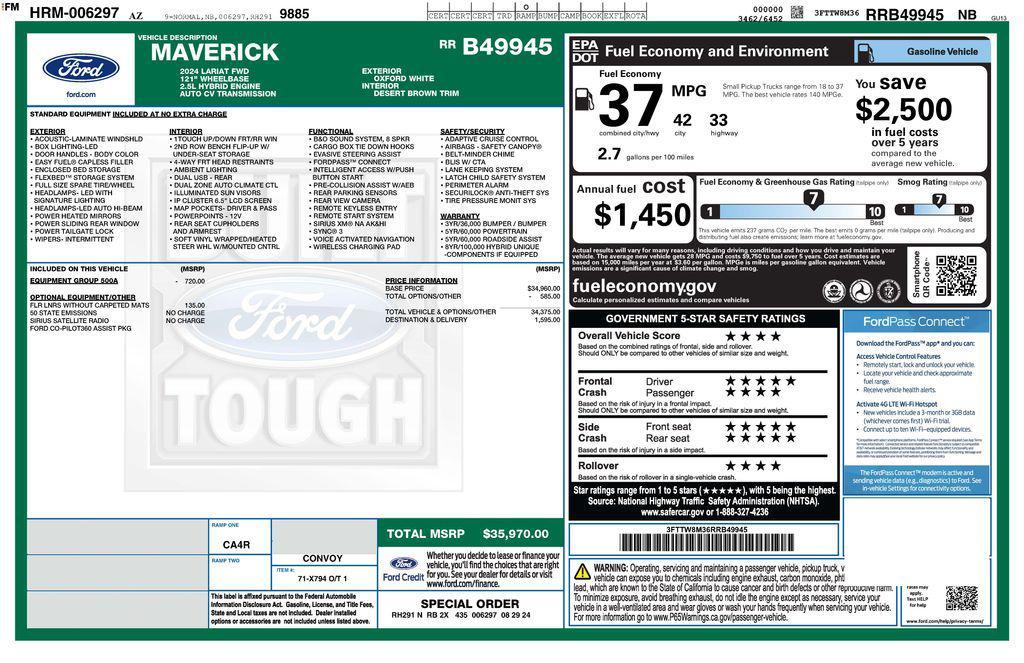 used 2024 Ford Maverick car, priced at $32,973