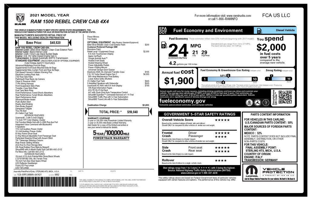 used 2021 Ram 1500 car, priced at $37,773