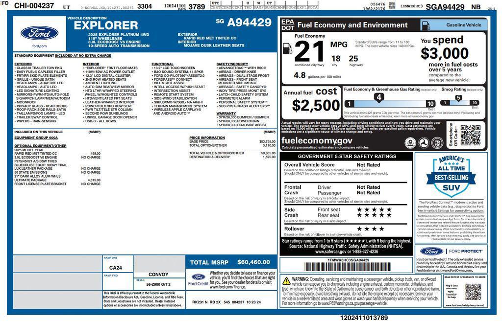 used 2025 Ford Explorer car, priced at $48,973