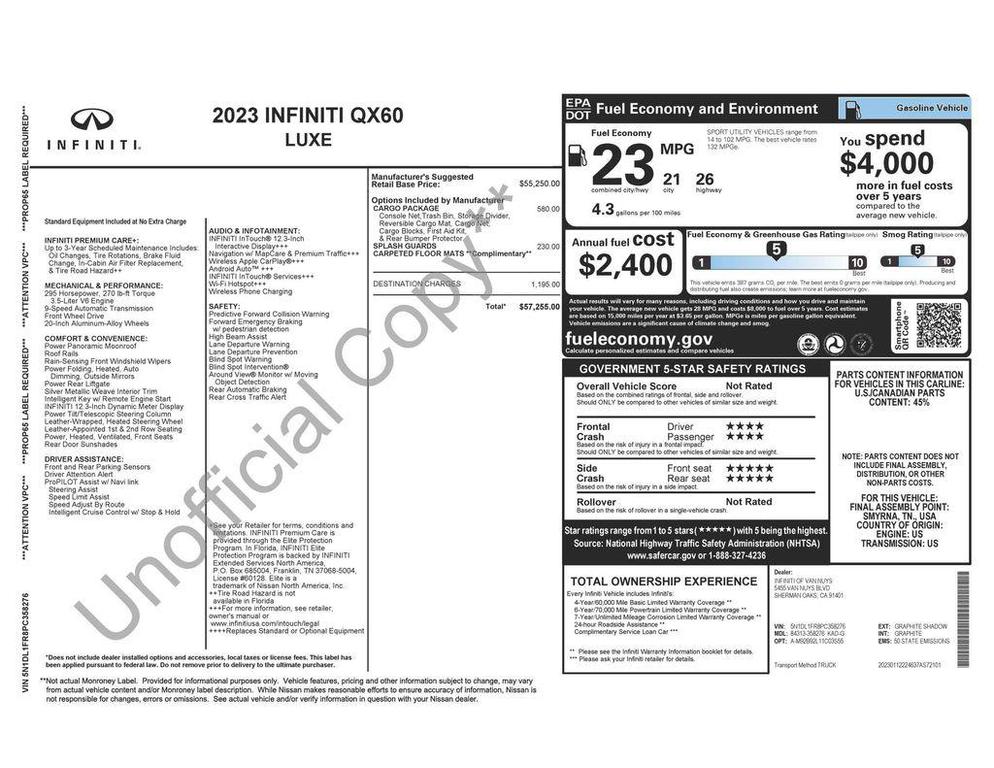 used 2023 INFINITI QX60 car, priced at $35,973
