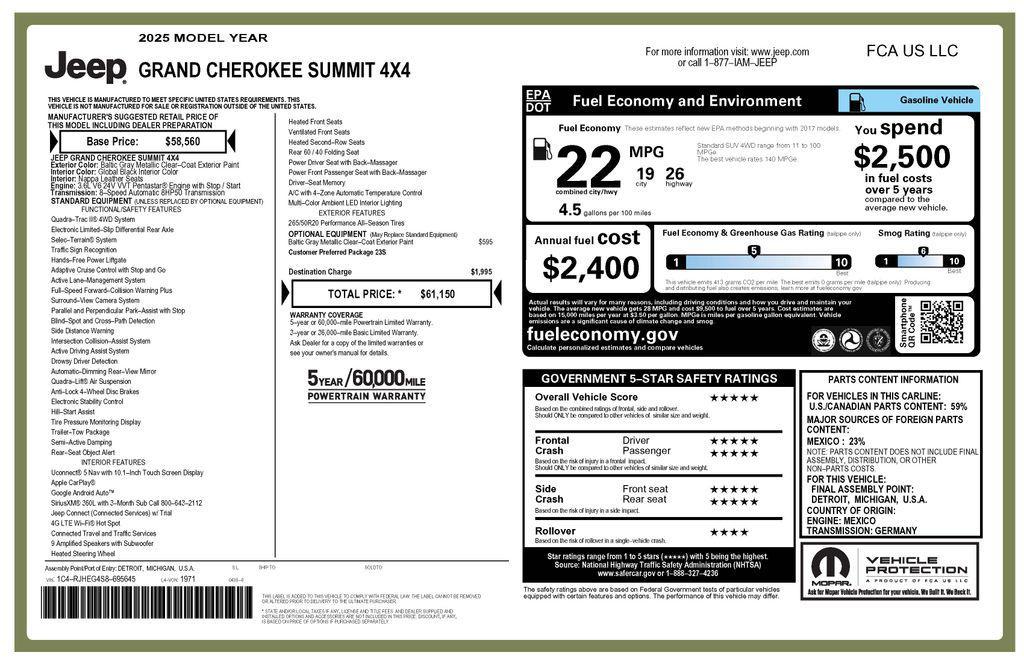 used 2025 Jeep Grand Cherokee car, priced at $50,375