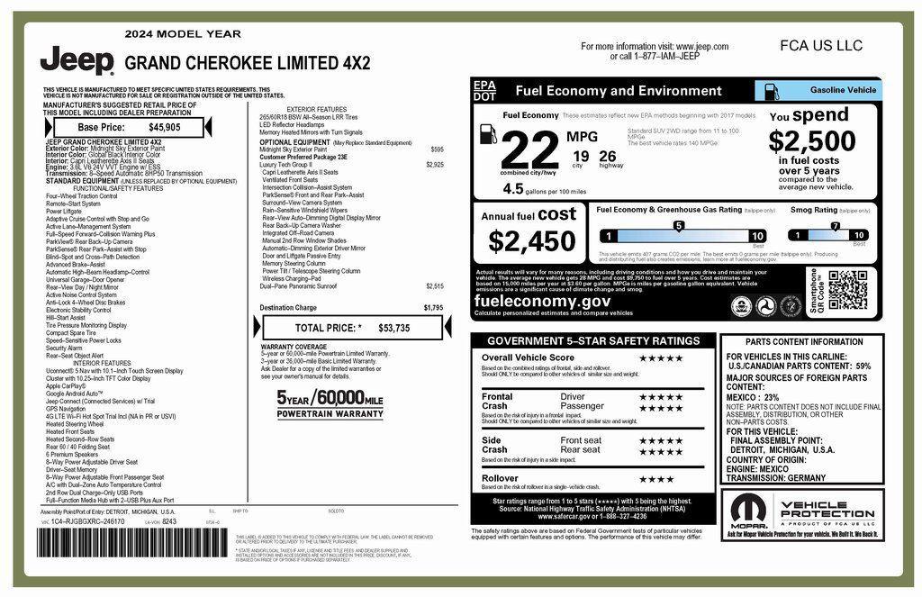 used 2024 Jeep Grand Cherokee car, priced at $30,273