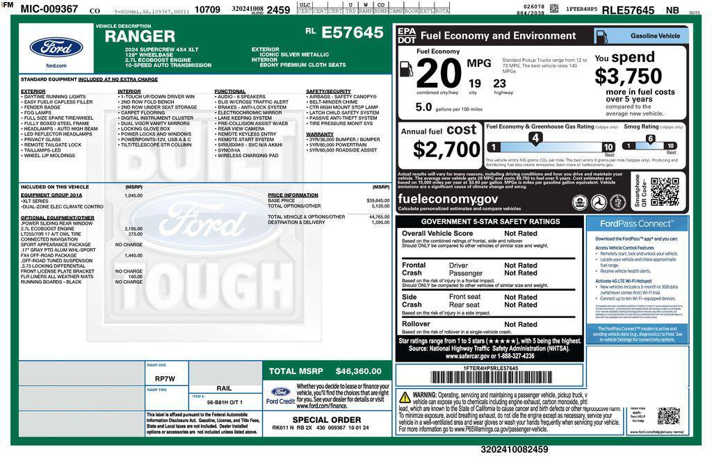 used 2024 Ford Ranger car, priced at $38,373