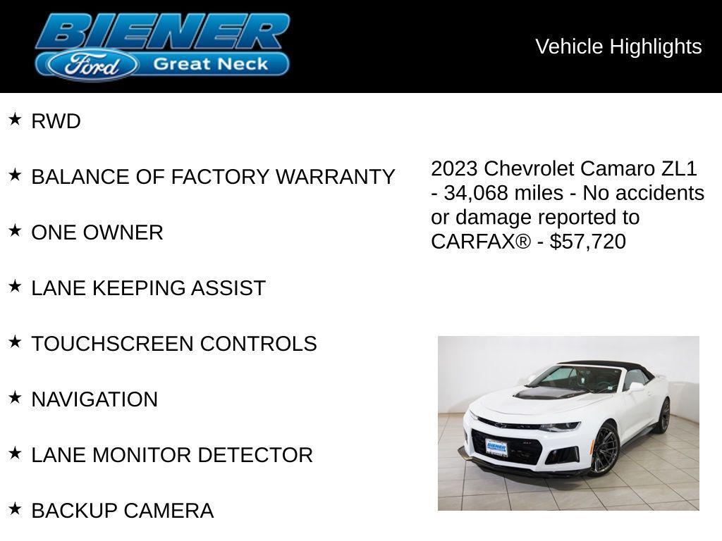 used 2023 Chevrolet Camaro car, priced at $57,720
