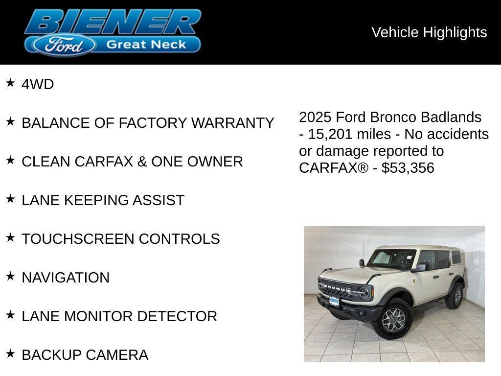 used 2025 Ford Bronco car, priced at $53,356