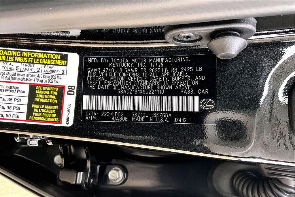 new 2025 Lexus ES 350 car, priced at $47,865