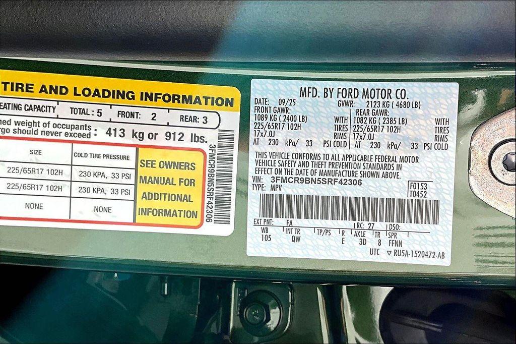 new 2025 Ford Bronco Sport car, priced at $33,665