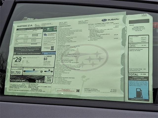 new 2026 Subaru Impreza car, priced at $28,787