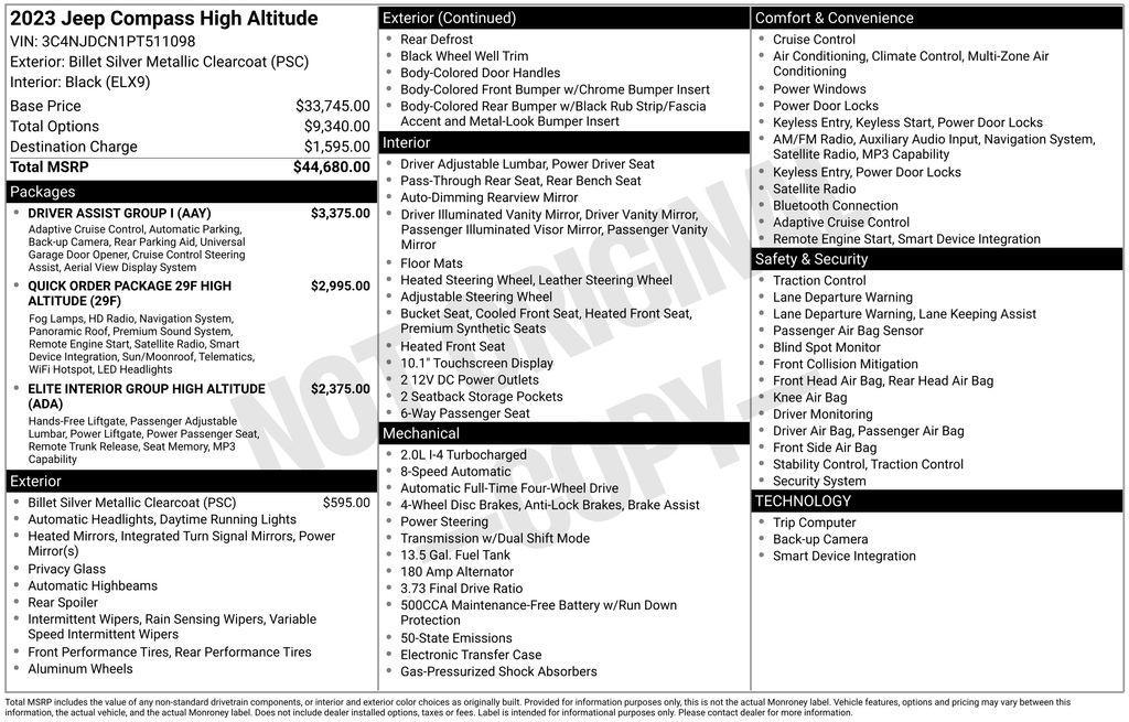 used 2023 Jeep Compass car, priced at $30,175