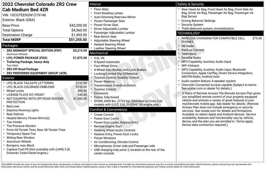 used 2022 Chevrolet Colorado car, priced at $37,630