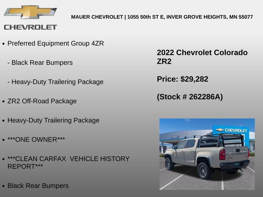 used 2022 Chevrolet Colorado car, priced at $29,282