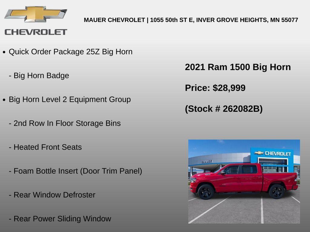 used 2021 Ram 1500 car, priced at $28,999
