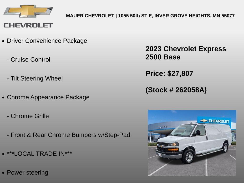 used 2023 Chevrolet Express 2500 car, priced at $27,807