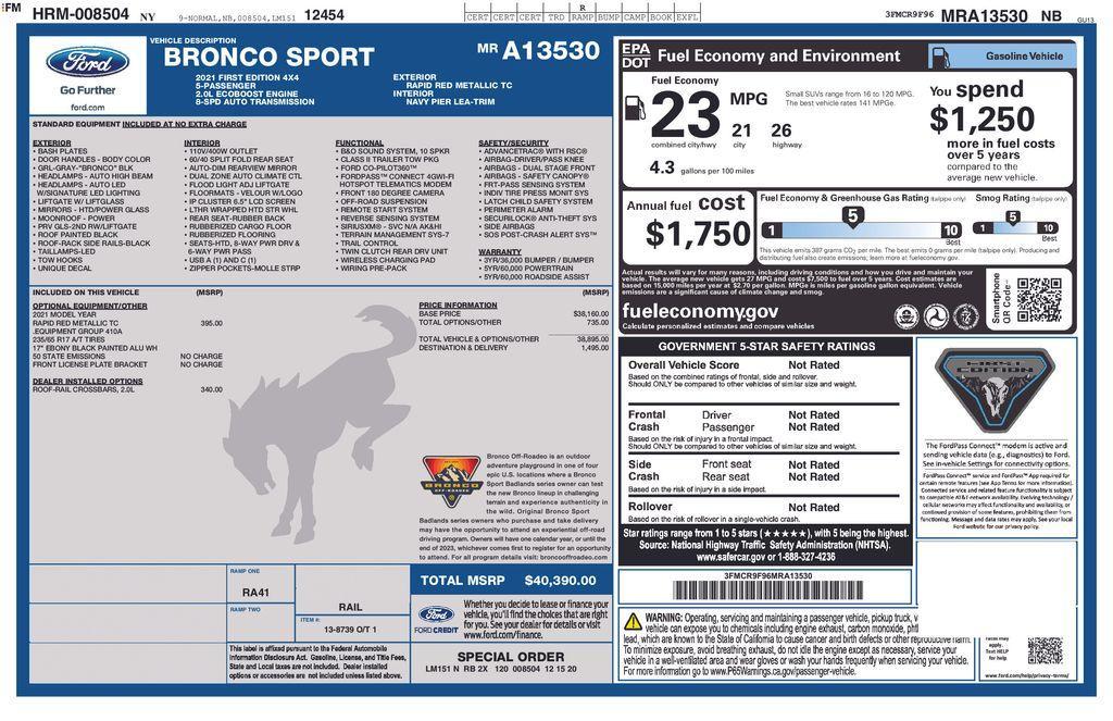 used 2021 Ford Bronco Sport car, priced at $21,091