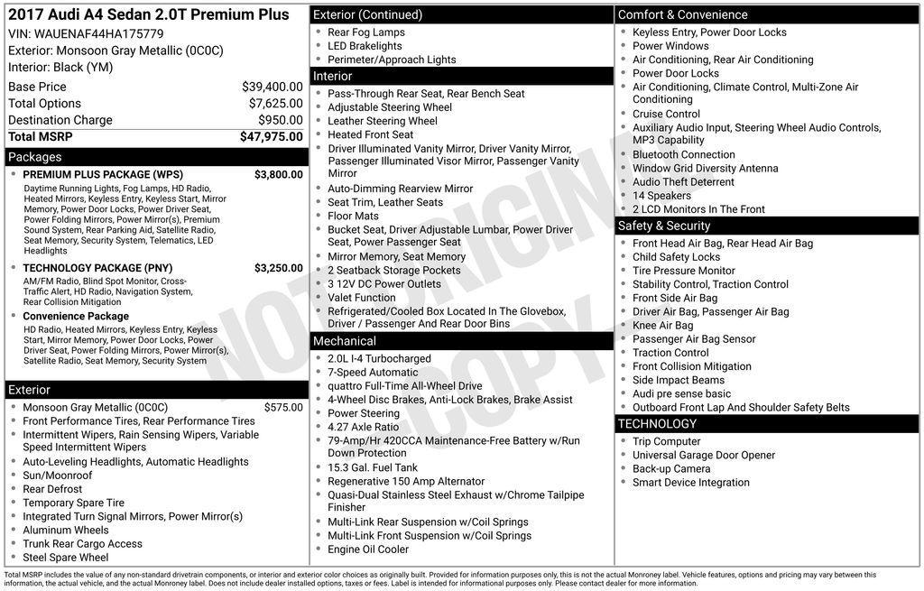 used 2017 Audi A4 car, priced at $17,475