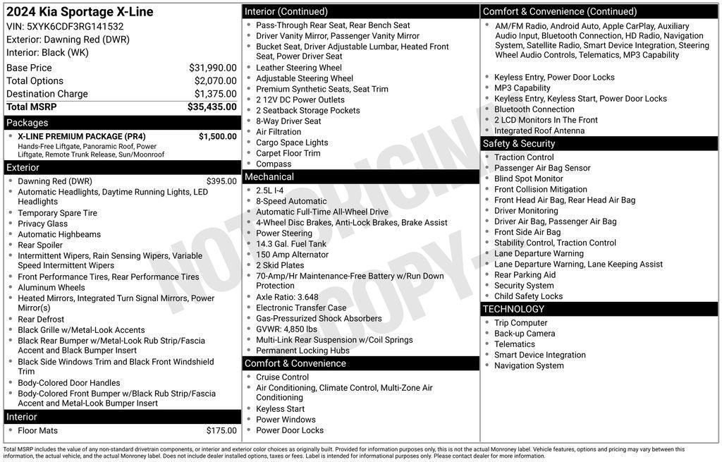 used 2024 Kia Sportage car, priced at $26,547