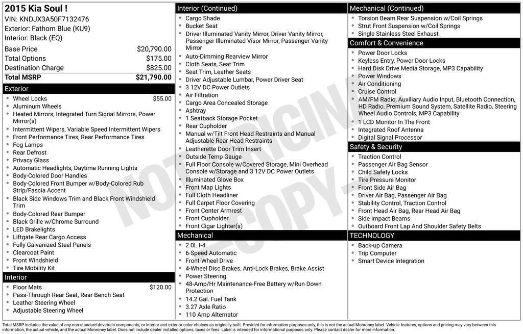 used 2015 Kia Soul car, priced at $12,502
