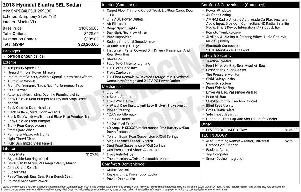 used 2018 Hyundai Elantra car, priced at $13,507