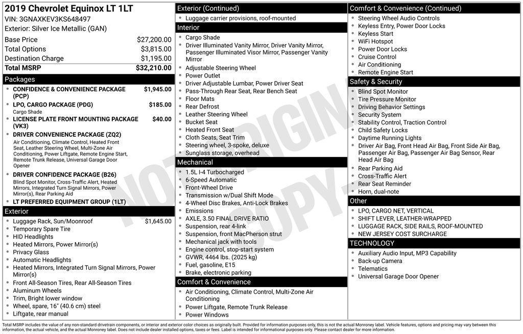 used 2019 Chevrolet Equinox car, priced at $14,167