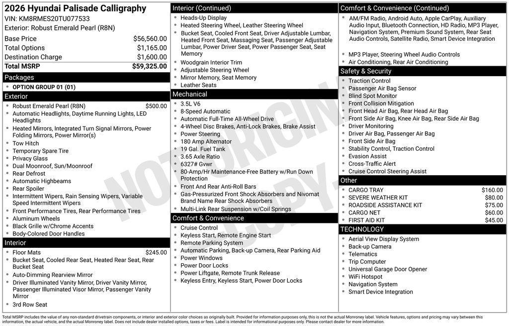 new 2026 Hyundai Palisade car, priced at $57,575