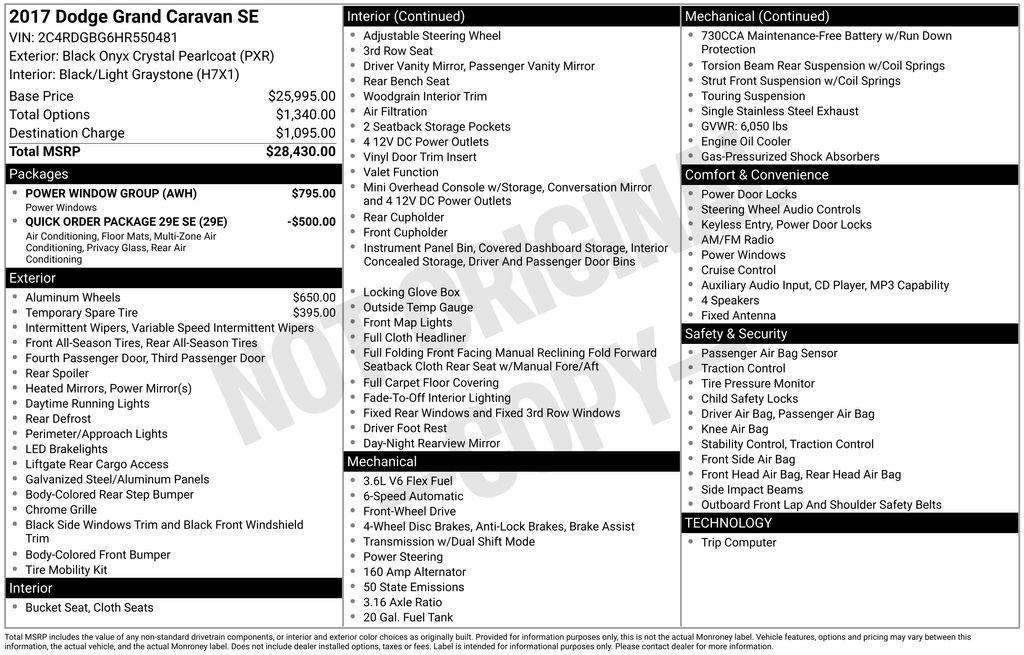 used 2017 Dodge Grand Caravan car, priced at $13,699